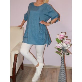 Zsebes,A vonalú farmer hatású tunika!  L-XXL