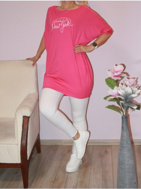  Feliratos,lenge tunika! pink L/XL,XXL/3XL