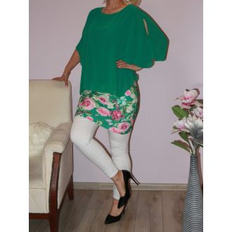 Muszlin,virágos tunika/ruha! zöld M-XL