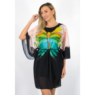 Lepkés,muszlin,lepel tunika!  fekete M-XL