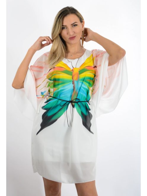 Lepkés,muszlin,lepel tunika!  fehér M-XL